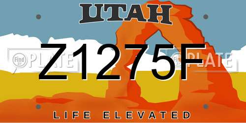 Z1275F Utah License Plate