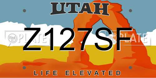 Z127SF Utah License Plate