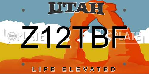 Z12TBF Utah License Plate
