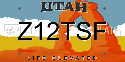 Z12TSF Utah License Plate