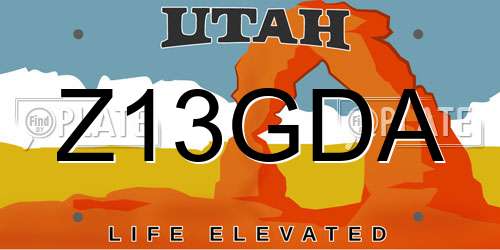 Z13GDA Utah License Plate