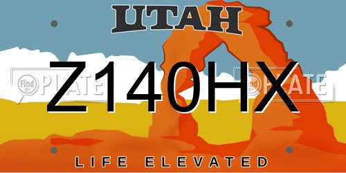 Z140HX Utah License Plate
