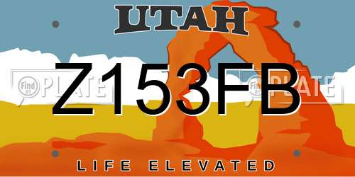 Z153FB Utah License Plate