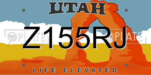 Z155RJ Utah License Plate