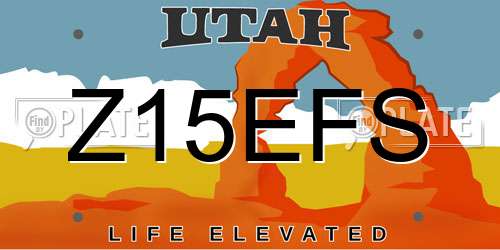 Z15EFS Utah License Plate