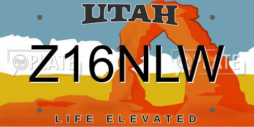 Z16NLW Utah License Plate