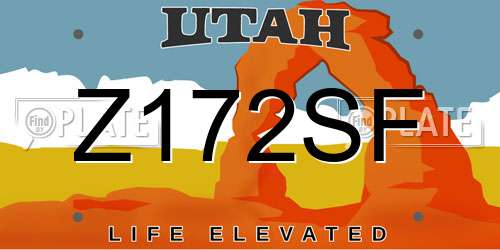Z172SF Utah License Plate