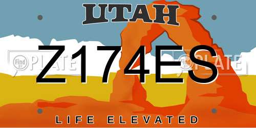 Z174ES Utah License Plate