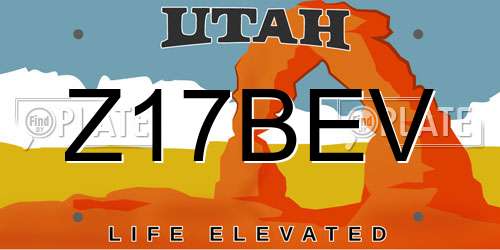 Z17BEV Utah License Plate
