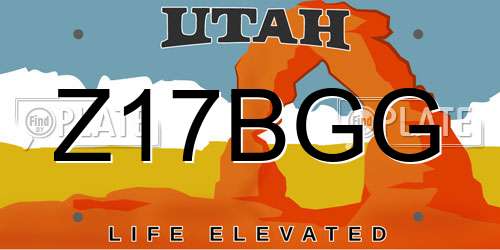 Z17BGG Utah License Plate