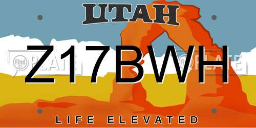 Z17BWH Utah License Plate