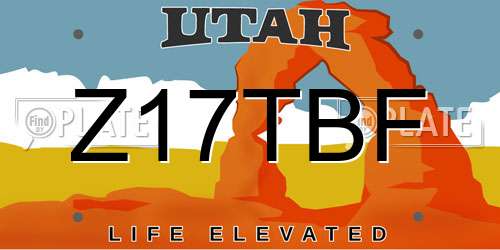 Z17TBF Utah License Plate