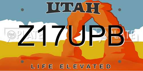 Z17UPB Utah License Plate