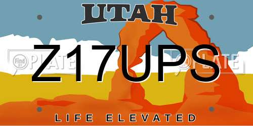 Z17UPS Utah License Plate