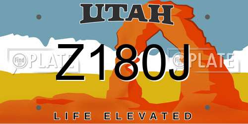 Z180J Utah License Plate