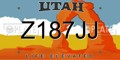 Z187JJ Utah License Plate