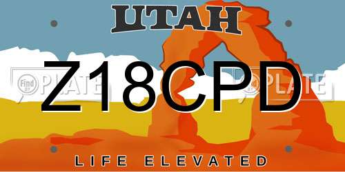 Z18CPD Utah License Plate