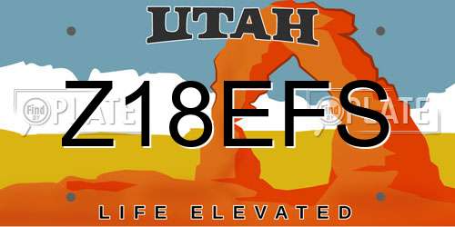 Z18EFS Utah License Plate
