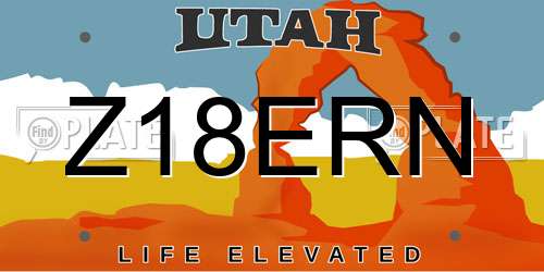 Z18ERN Utah License Plate