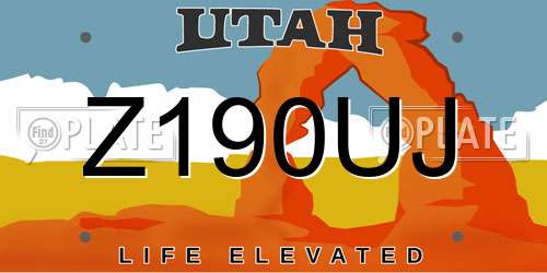 Z190UJ Utah License Plate