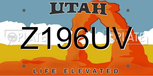 Z196UV Utah License Plate