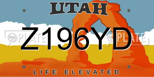 Z196YD Utah License Plate