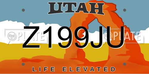 Z199JU Utah License Plate