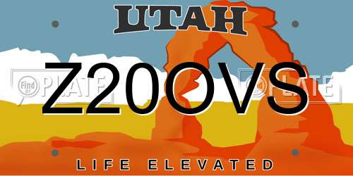 Z20OVS Utah License Plate