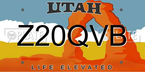 Z20QVB Utah License Plate