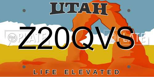 Z20QVS Utah License Plate