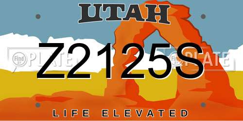 Z2125S Utah License Plate