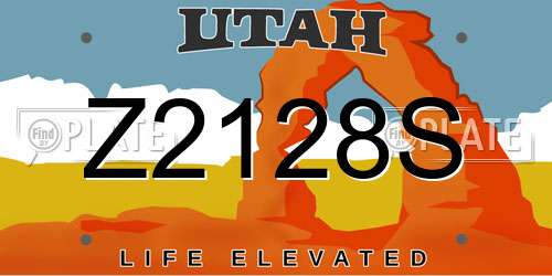 Z2128S Utah License Plate