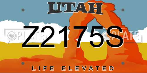 Z2175S Utah License Plate