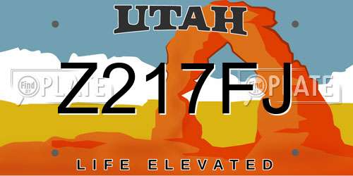Z217FJ Utah License Plate