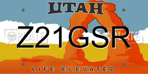 Z21GSR Utah License Plate