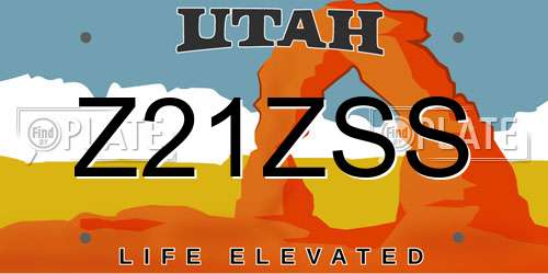 Z21ZSS Utah License Plate