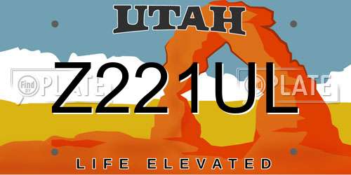 Z221UL Utah License Plate