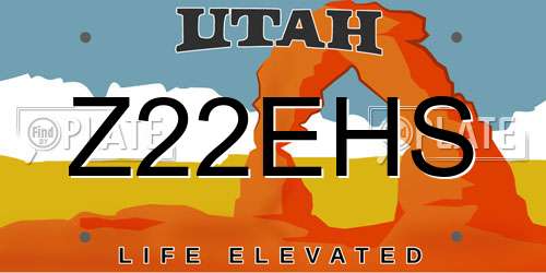 Z22EHS Utah License Plate