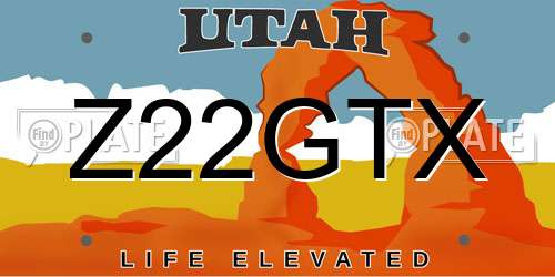 Z22GTX Utah License Plate