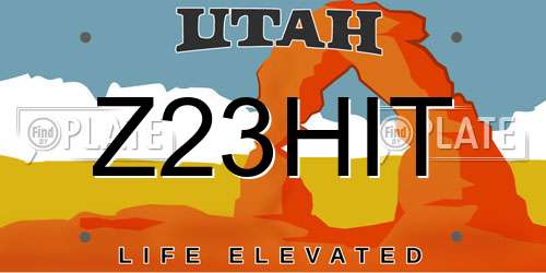 Z23HIT Utah License Plate