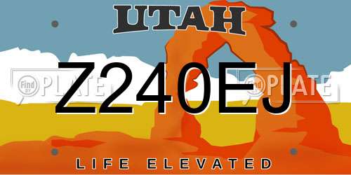 Z240EJ Utah License Plate
