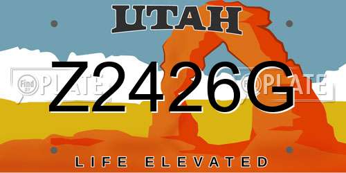 Z2426G Utah License Plate