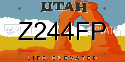 Z244FP Utah License Plate