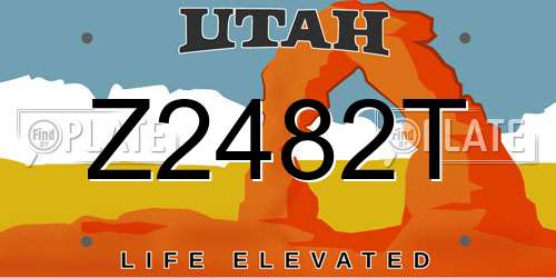 Z2482T Utah License Plate