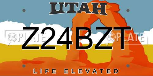 Z24BZT Utah License Plate