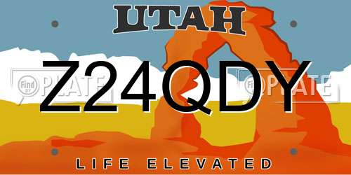 Z24QDY Utah License Plate