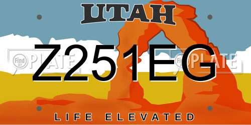 Z251EG Utah License Plate