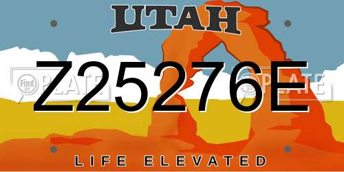 Z25276E Utah License Plate