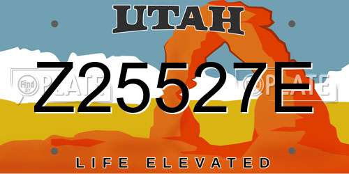 Z25527E Utah License Plate