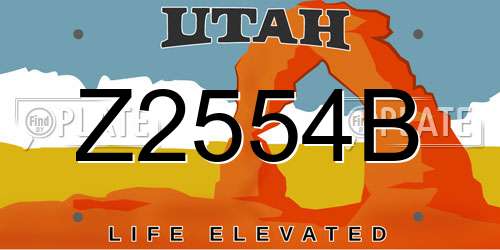 Z2554B Utah License Plate